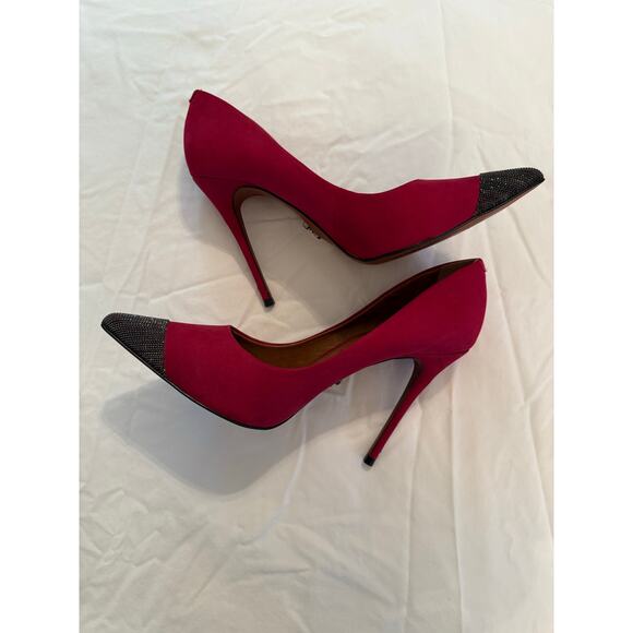 Carrano High Heels Burgandy Suede High Heel Pumps Women’s Size 7 Made In Brazil - Picture 1 of 6